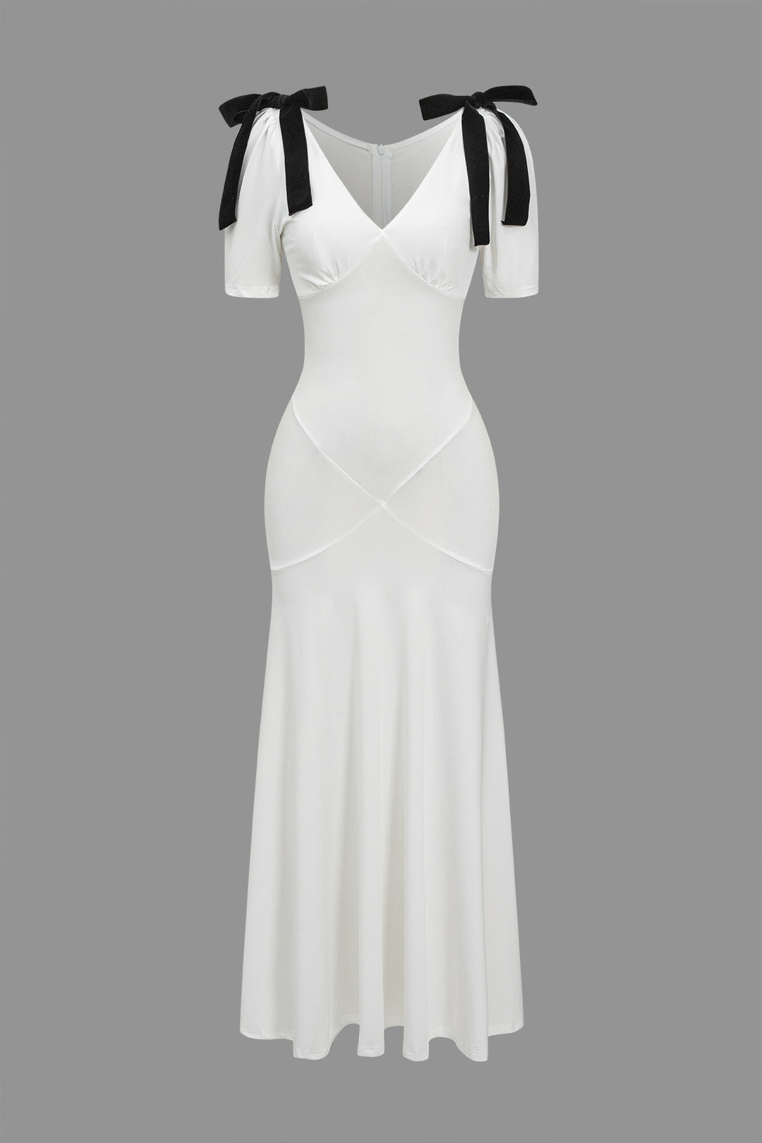 Düz Papyonlu maksi Elbise