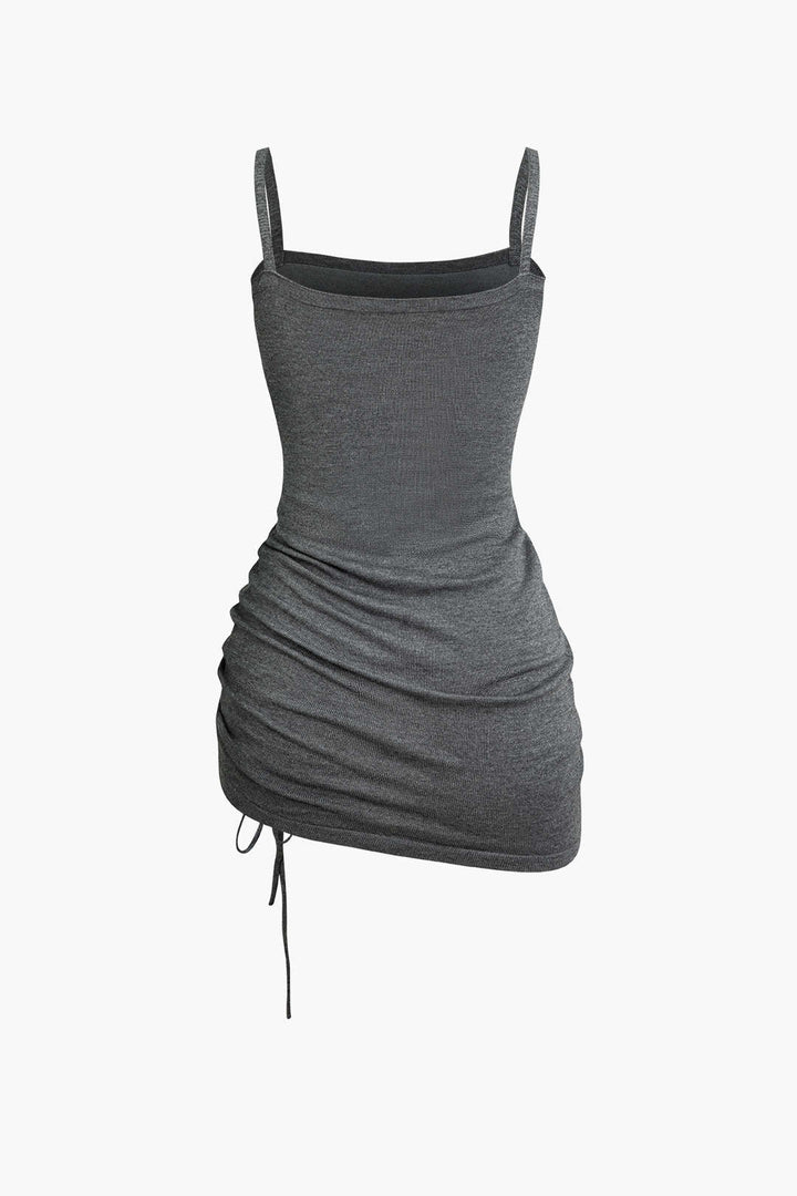 Çapraz Kesim Crop Top Ve Asimetrik Büzgülü Mini Elbise Takımı