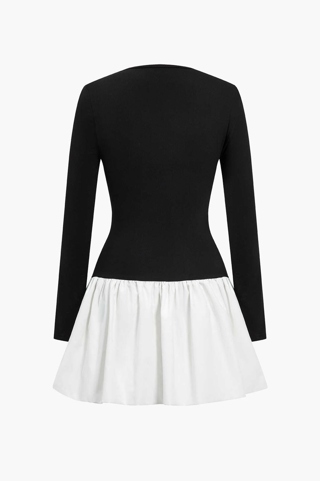 Patchwork Uzun Kollu Mini Elbise