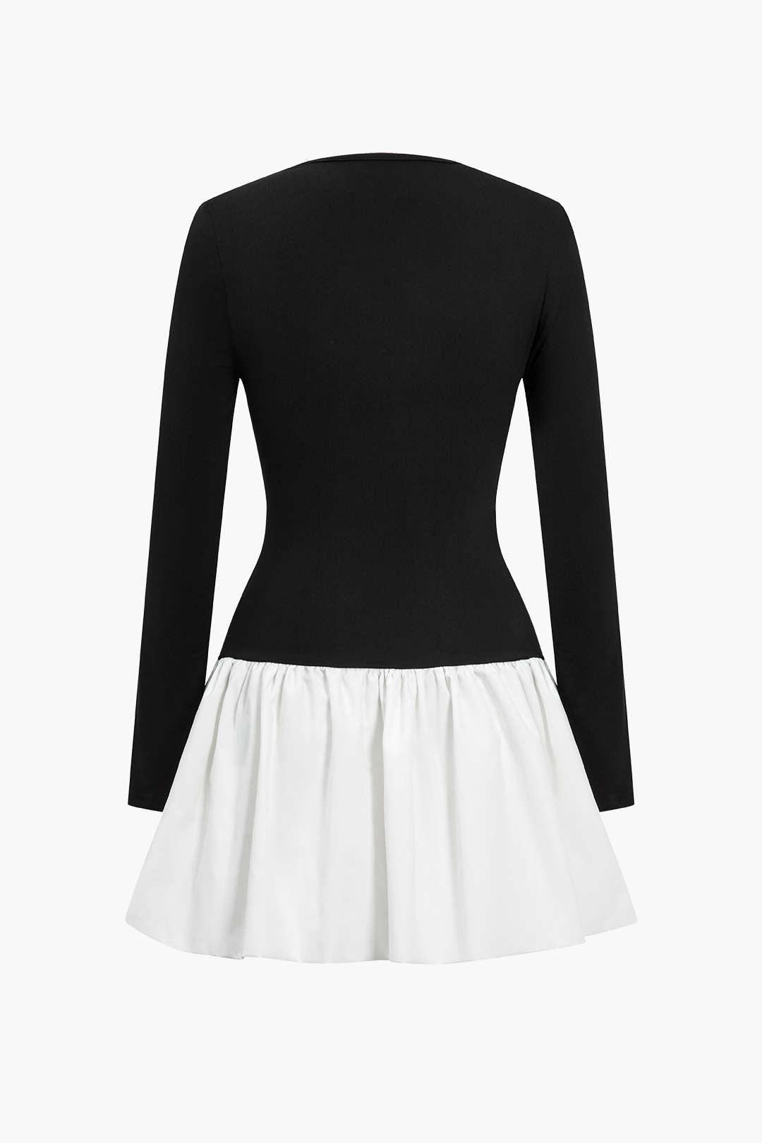 Patchwork Uzun Kollu Mini Elbise