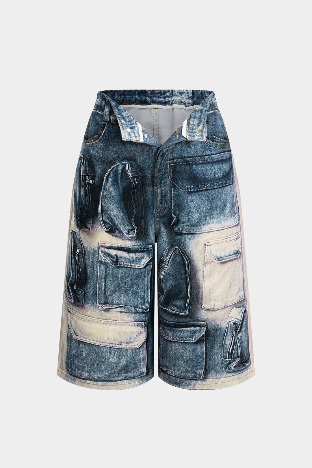 Baskılı Cepli Şort