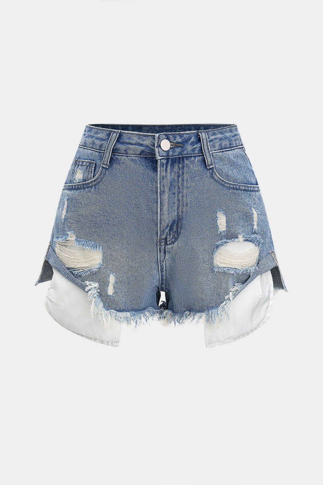 Denim Yüksek Bel Şort