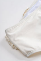 Kontrast Kabuk Dekorlu Kırışık Bikini Takımı