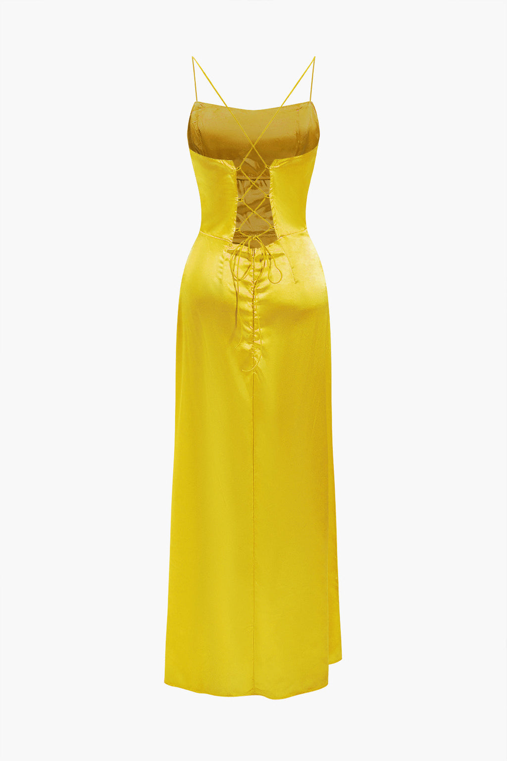 Korse Dekolteli Yüksek Yırtmaçlı maksi Elbise