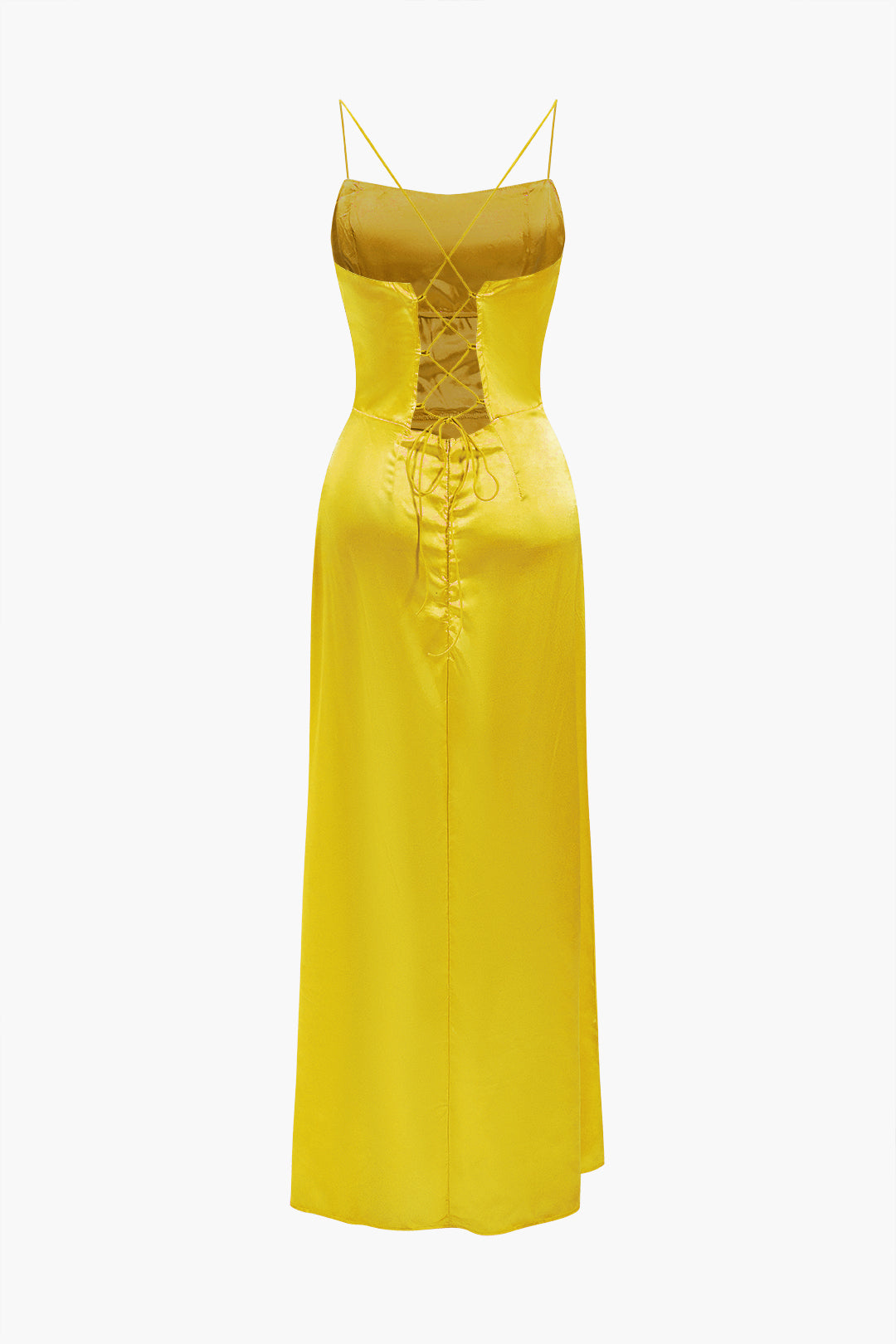 Korse Dekolteli Yüksek Yırtmaçlı maksi Elbise