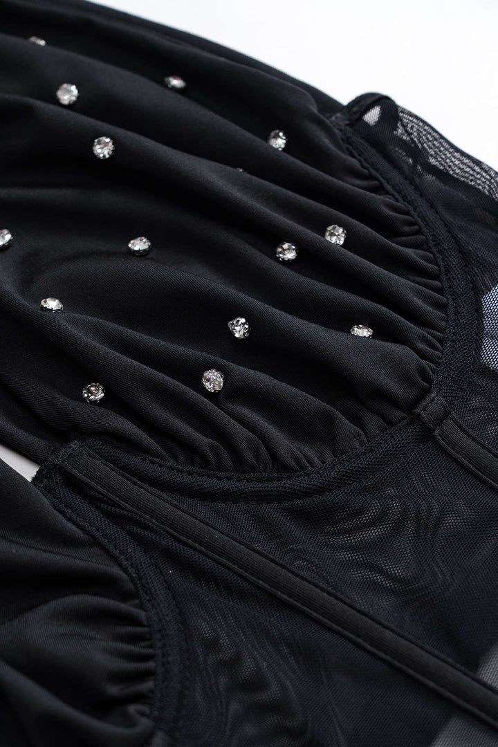 Tül Strazlı Şeffaf Büzgülü Büstiyer Korse Atlet