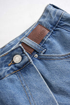 Denim Patchwork Yarım Şort