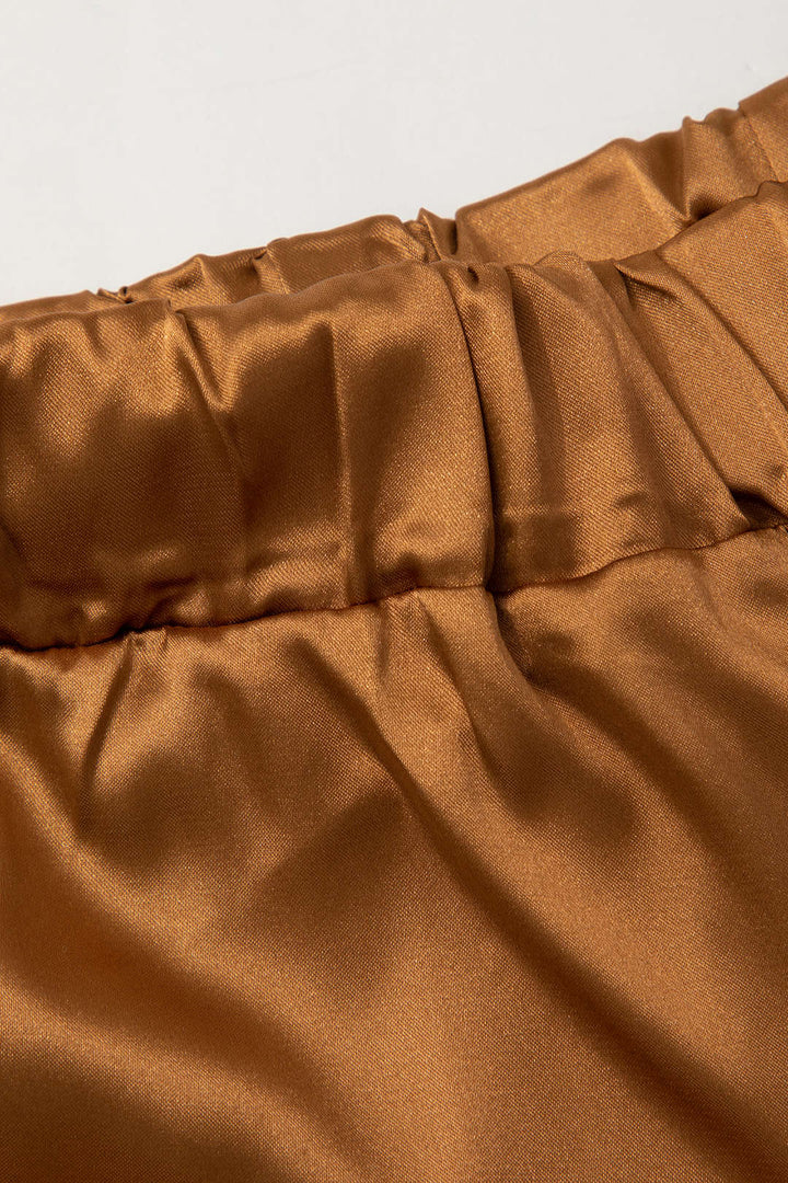 Saphire Saten Düğmeli Gömlek ve Pantolon Takım