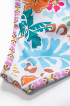 Ditsy Çiçek Desenli Bağlamalı Karın Kontrol Tek Parça Mayo