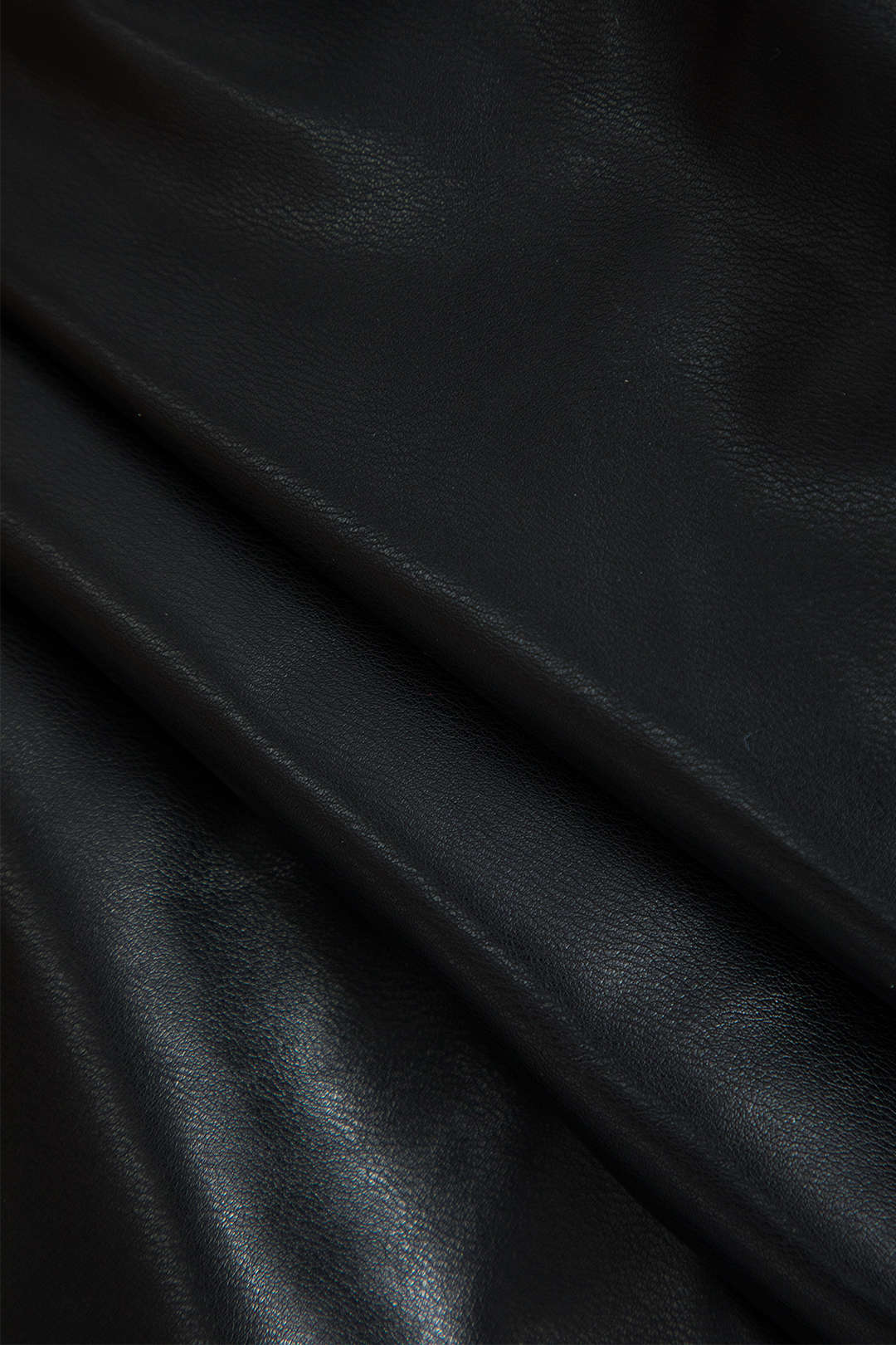 Deri Asimetrik Bükümlü Fermuarlı Mini Elbise