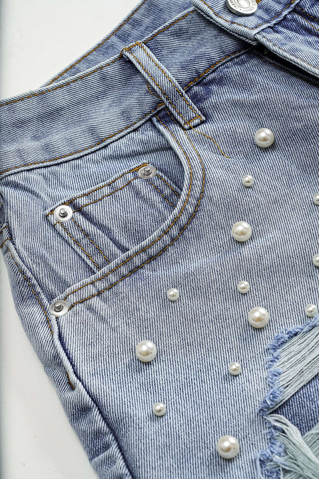 Denim Yüksek Bel Şort