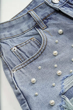Denim Yüksek Bel Şort