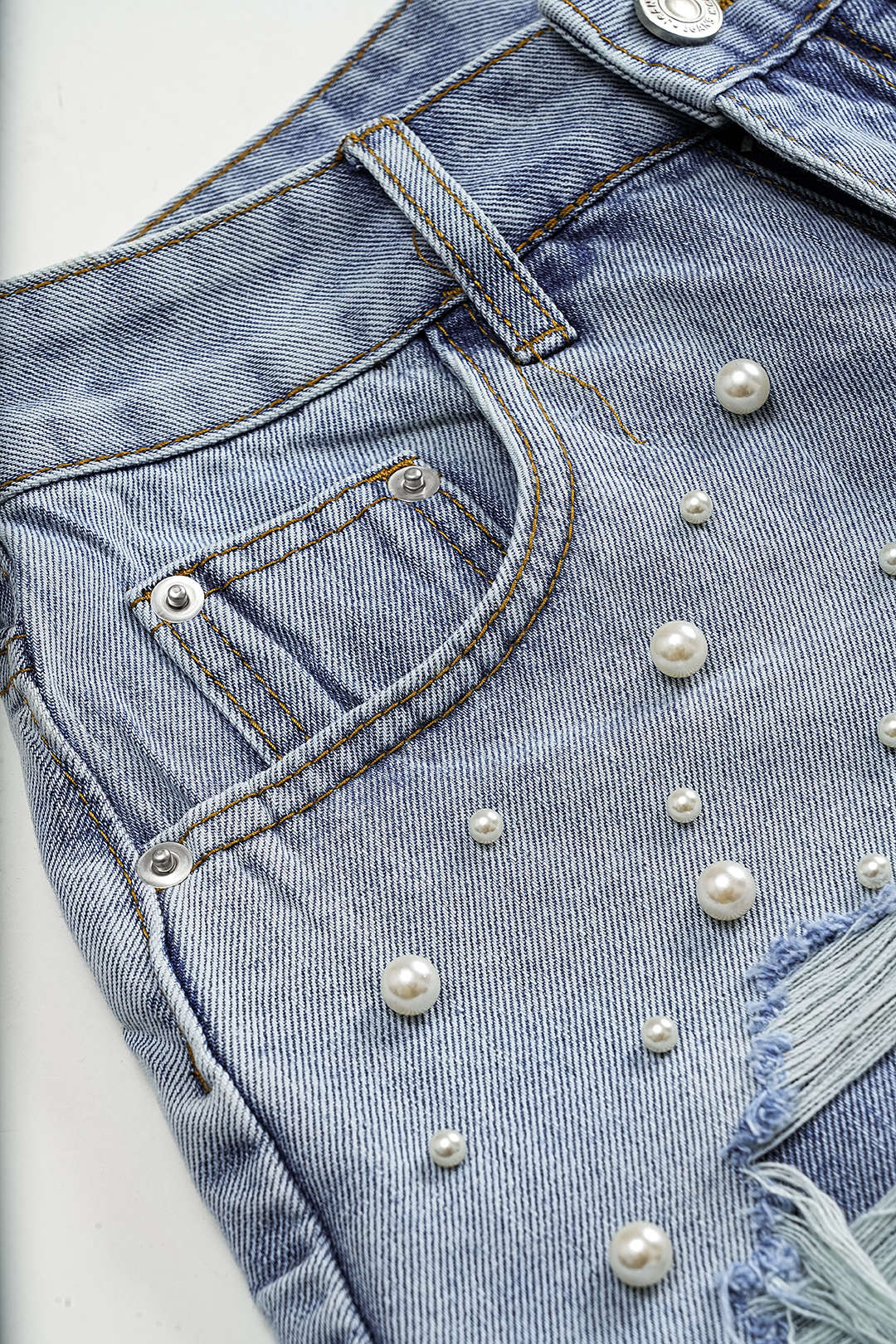 Denim Yüksek Bel Şort