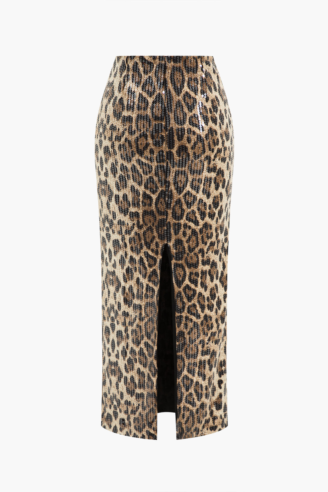 Leopar Desenli Yırtmaçlı Etek