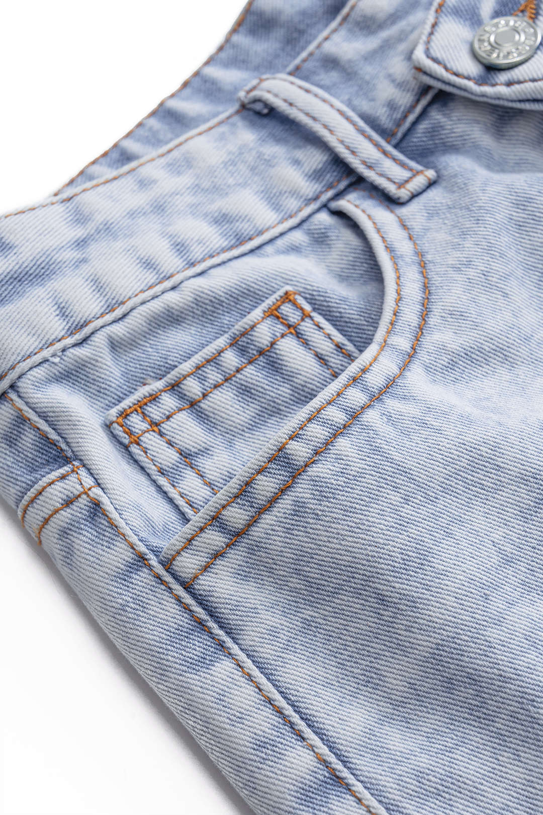 Denim Yüksek Bel Şort