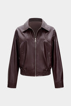 Suni Deri Zipper Ceket