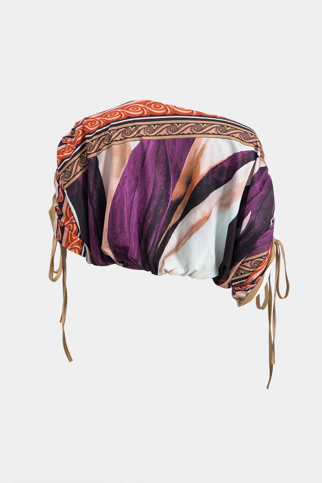 Soyut Çiçek Desenli Uzun Kollu Üst ve Midi Etek Takımı