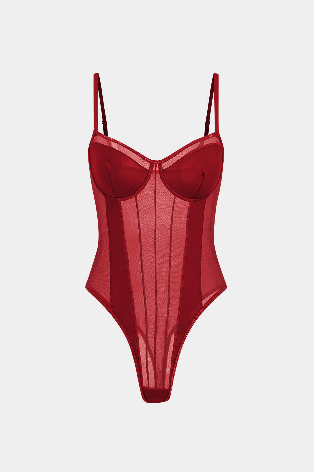 Ağ Detaylı Sırt Açık Şeffaf Patchwork Korseli Askılı Bodysuit