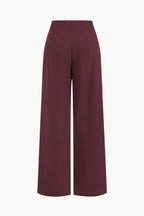 Düğme Detaylı Geniş Paça Pantolon