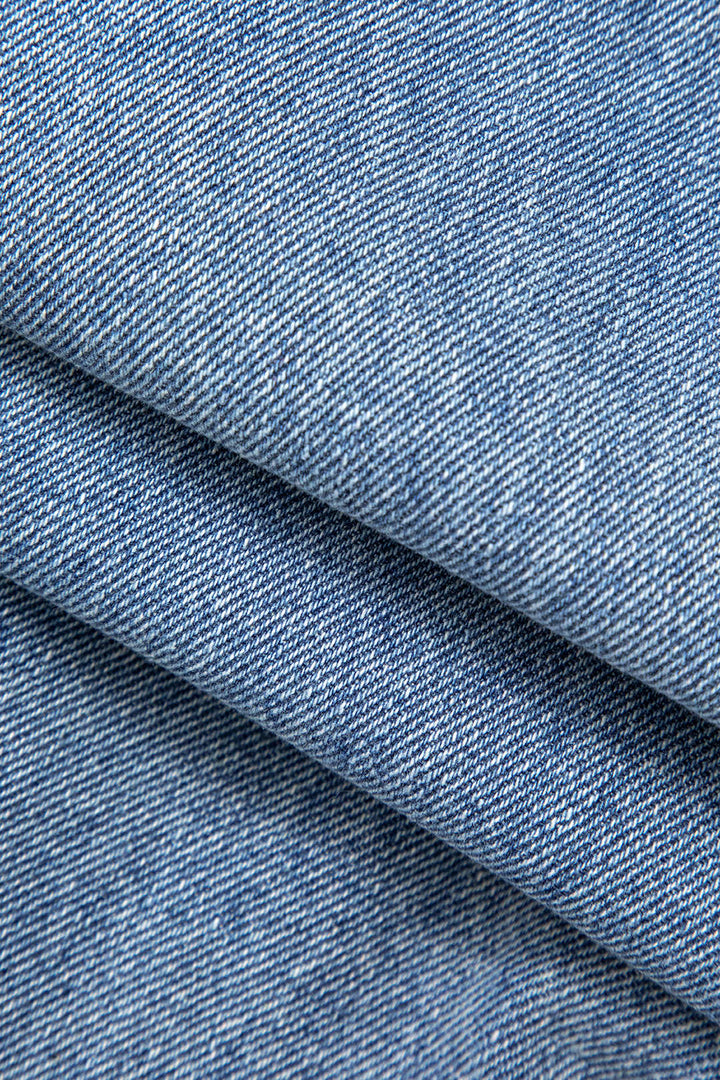 Denim Patchwork Düz Paça Kot