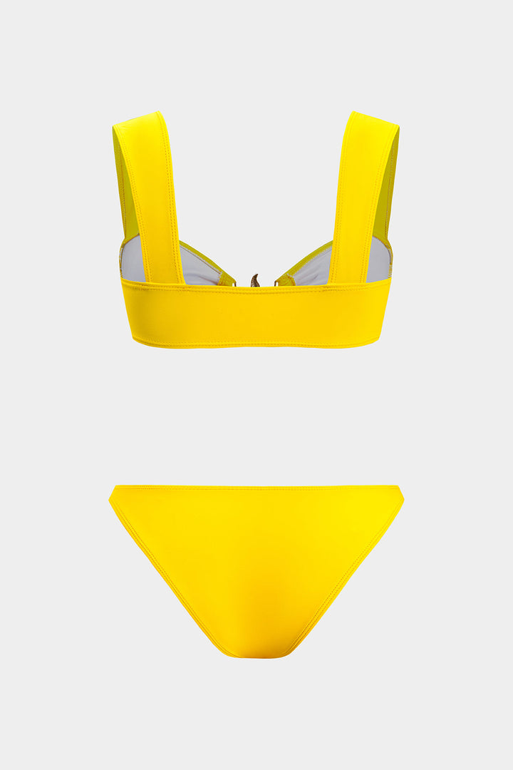 Metalik Yıldız Dekorlu Kıvrımlı Bikini Takımı