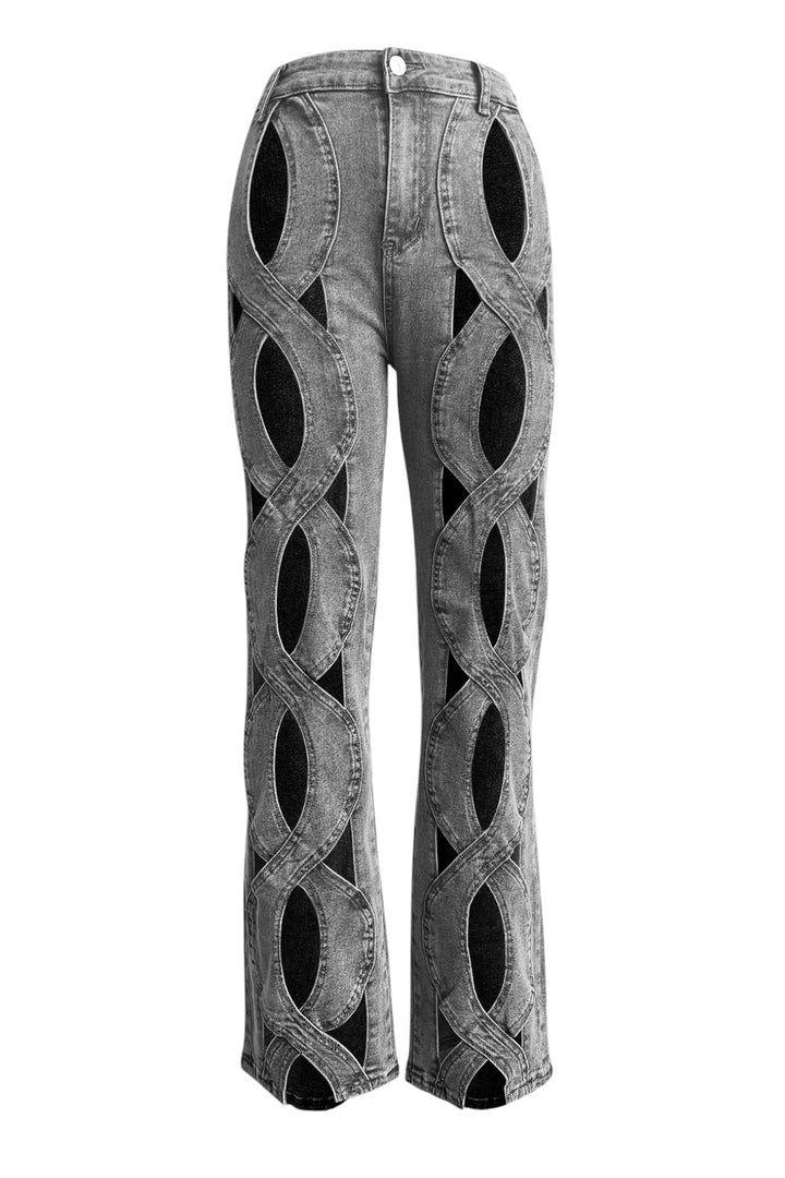 Oyuk Detaylı Denim Jean