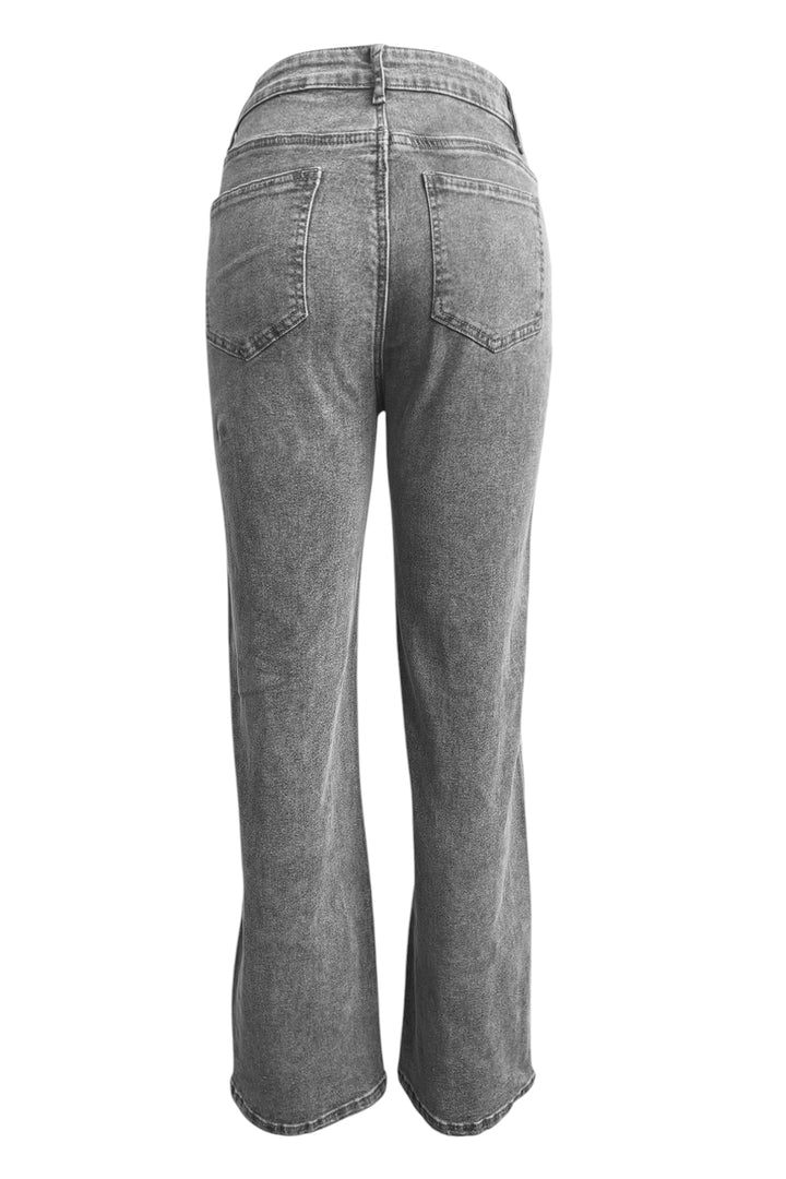 Oyuk Detaylı Denim Jean