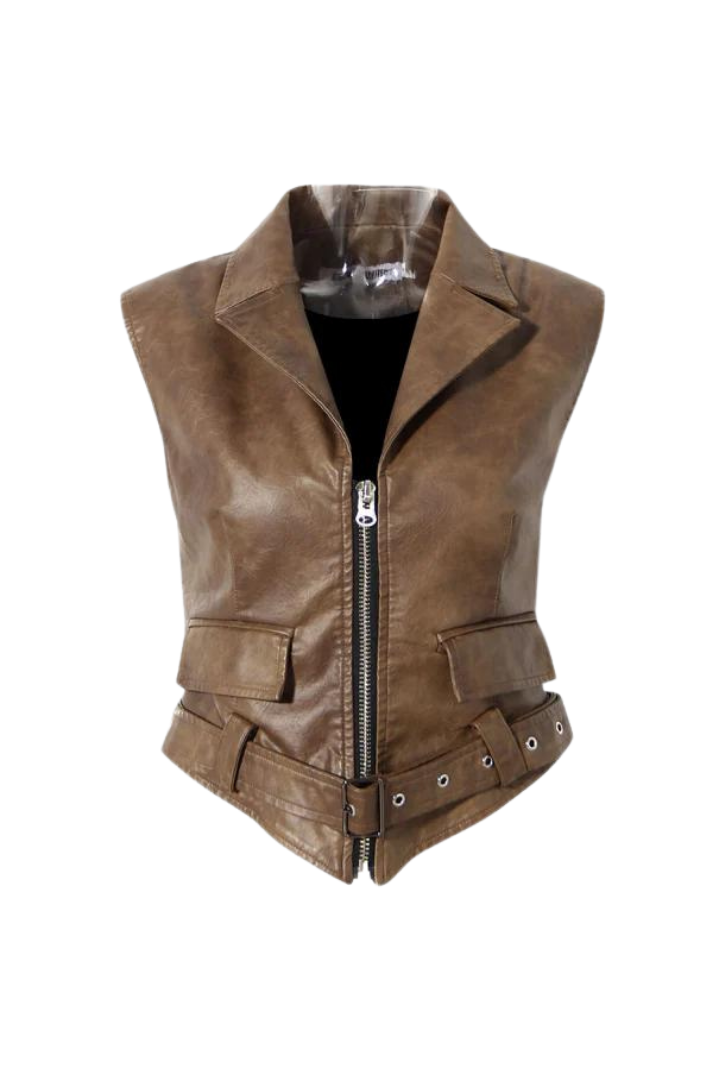 Maude Suni Deri Ceket ve Yelek