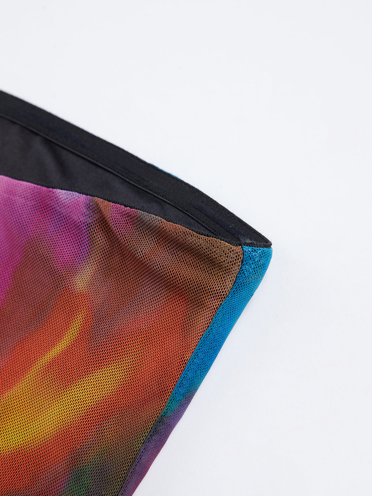 Tül Baskılı File Straplez Midi Elbise