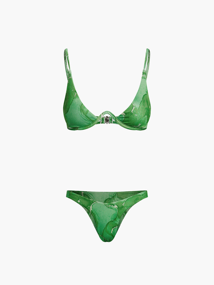 Spring Flames Desenli File Üç Parça Bikini Takımı