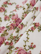 Gül Desenli Midi Elbise