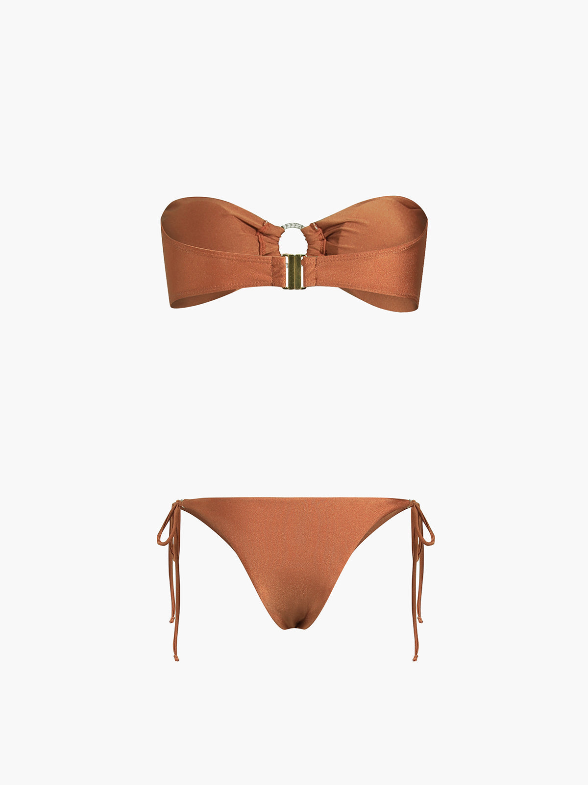 Kakao Çekirdeği Desenli İki Parça Bikini Takımı