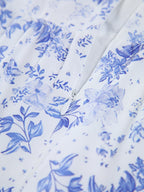 Çiçek Desenli Cepli Fermuarlı Uzun Elbise