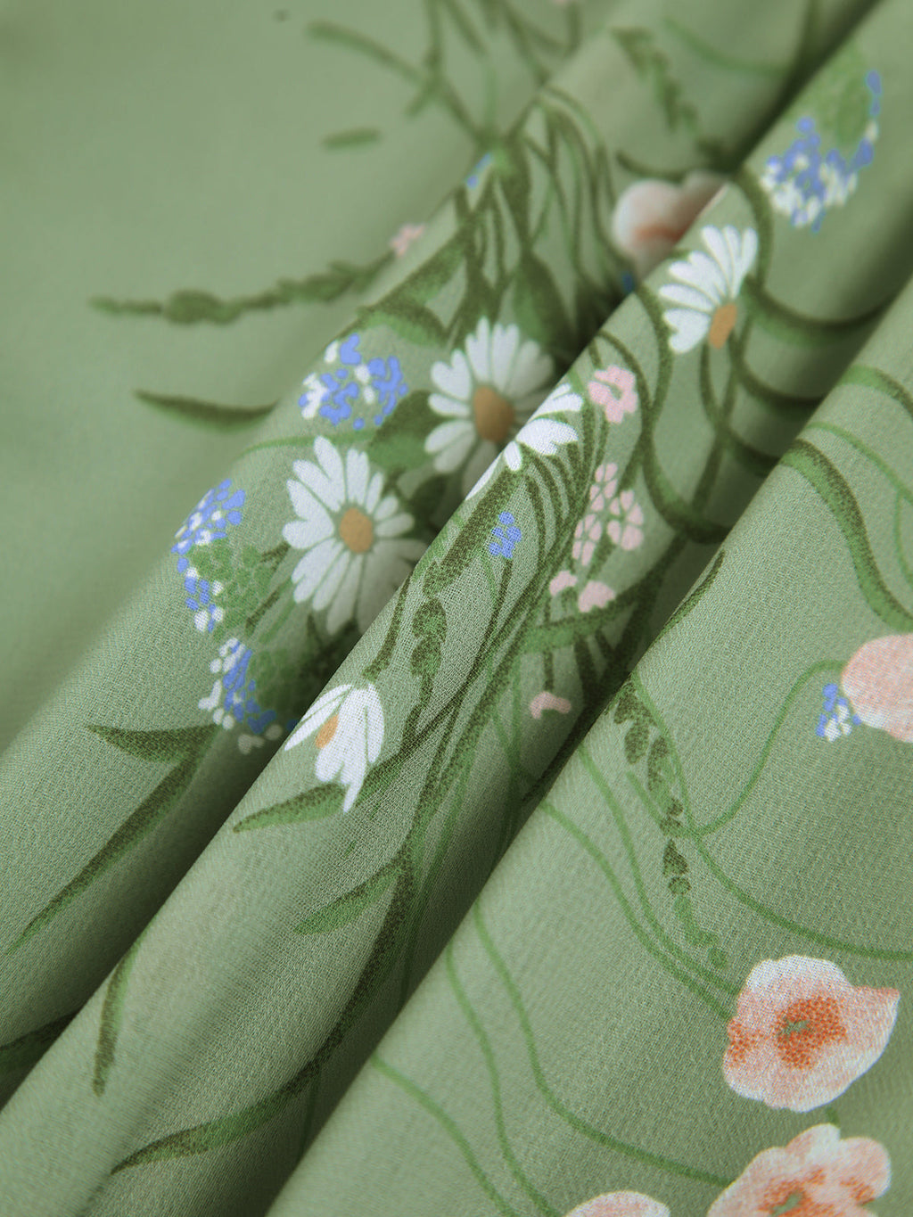 Çiçekli Şifon Midi Elbise