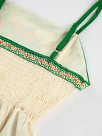 Cennet Desenli Tatil Askılı Uzun Elbise