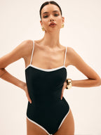 Kontrast Detaylı Tek Parça Mayo