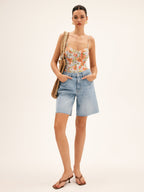 Çiçek Desenli Tek Parça Mayo