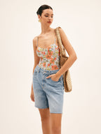 Çiçek Desenli Tek Parça Mayo