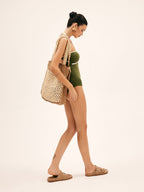 Kontrast Detaylı Tek Parça Mayo