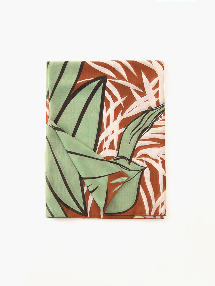 Yaprak Baskılı Sarma Mayo Eteği Pareo