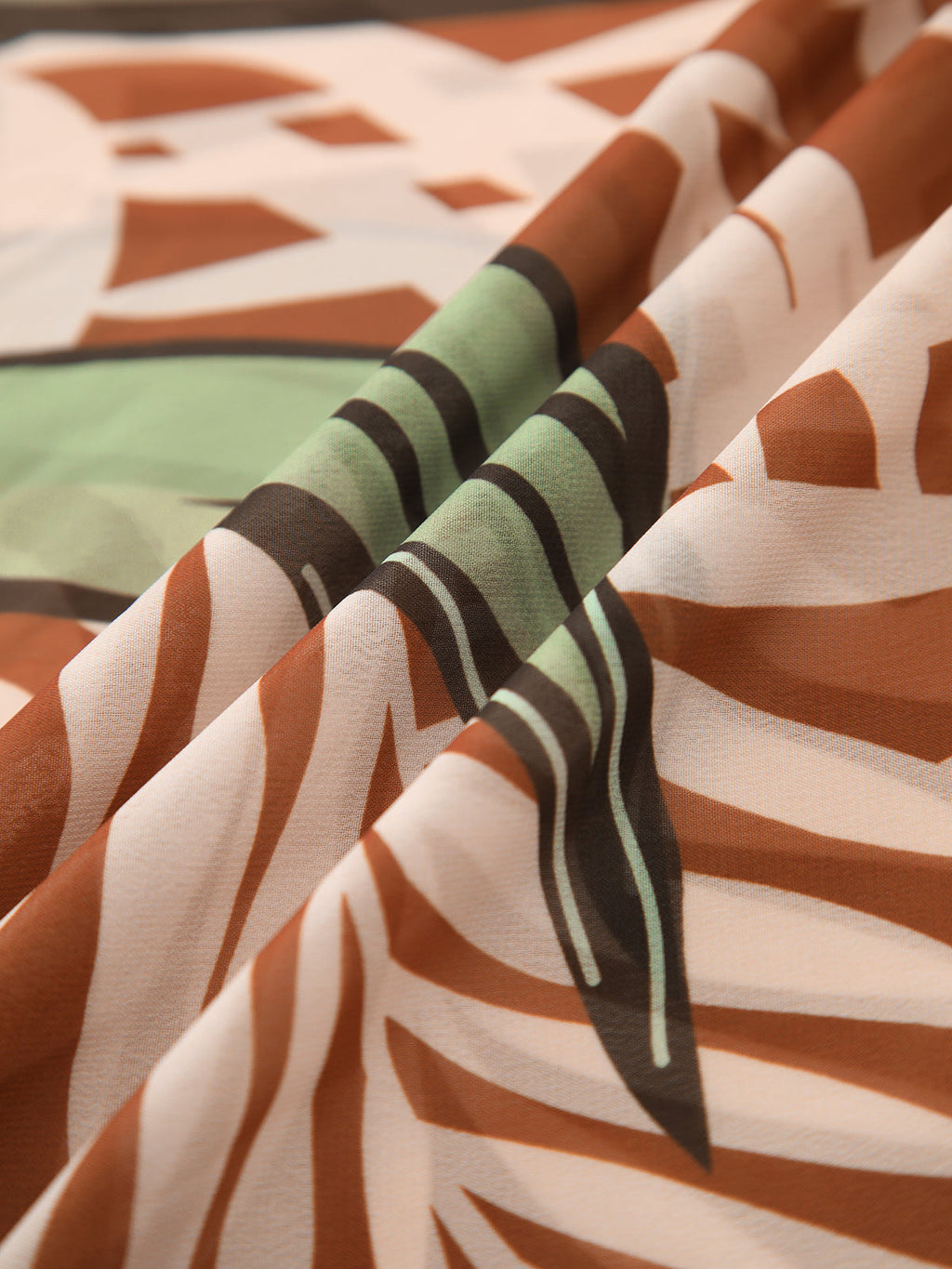 Yaprak Baskılı Sarma Mayo Eteği Pareo