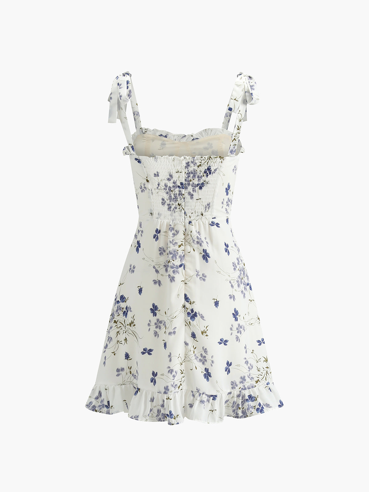 Desenli Fırfırlı Mini Elbise