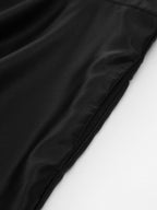 Saten Düğümlü Çift Cepli Açık Sırtlı Pliseli Mini Elbise