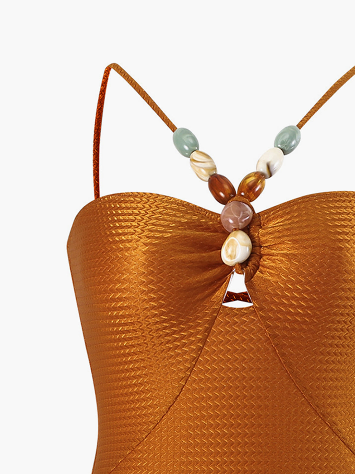 Dokulu Boncuklu Tek Parça Mayo