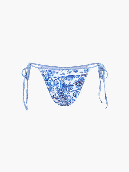 Desenli Halter Bağlamalı Bikini Takımı