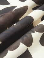 Sırt Dekolteli Desenli Yırtmaçlı Fermuarlı Elbise