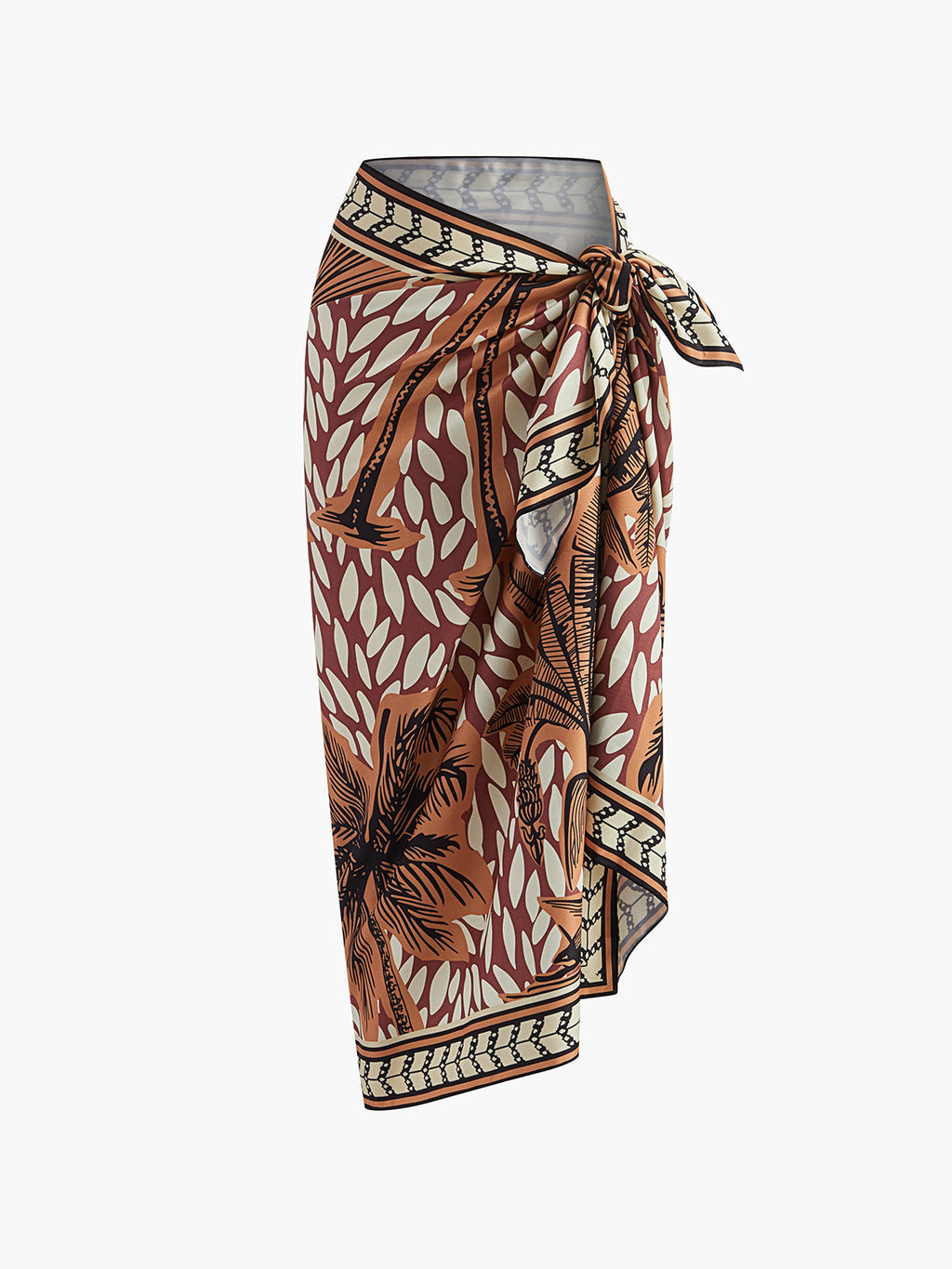 Çiçek Desenli Bağlamalı Mayo Eteği Pareo