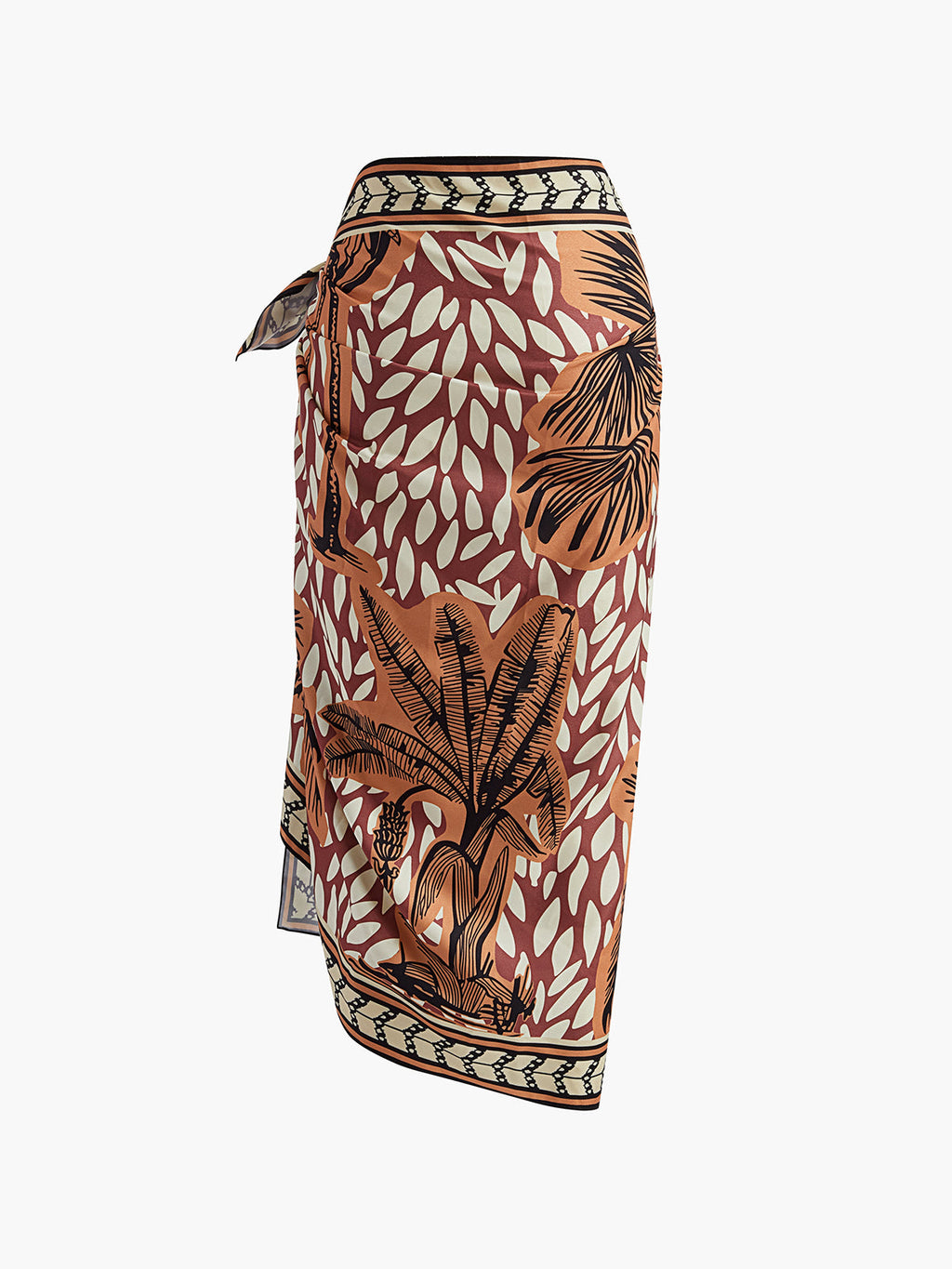 Çiçek Desenli Bağlamalı Mayo Eteği Pareo