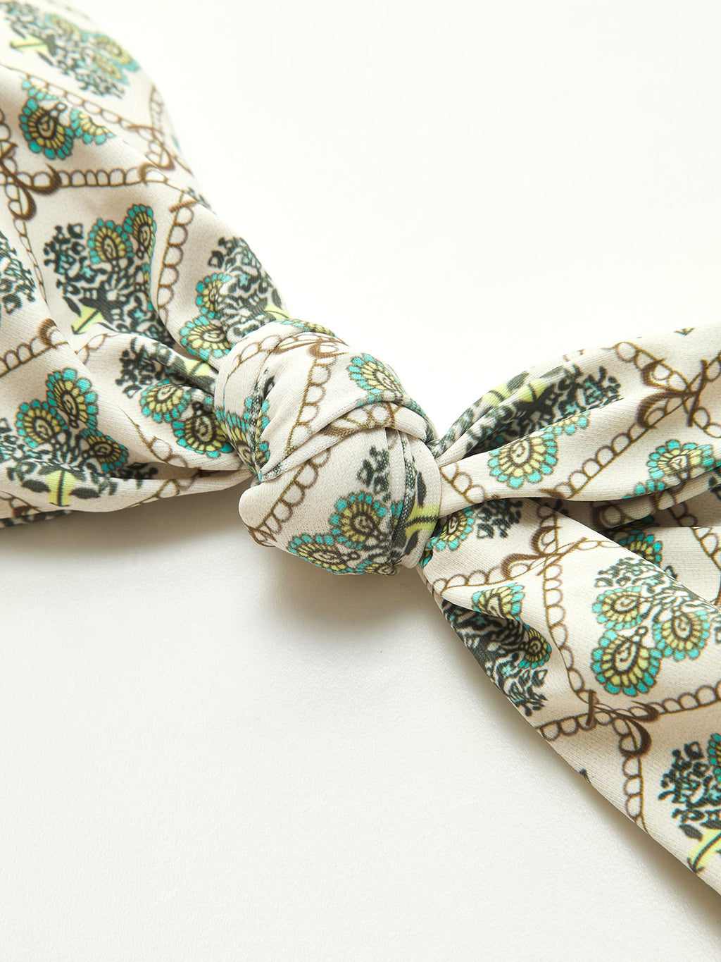 Desenli Straplez Bikini Takımı