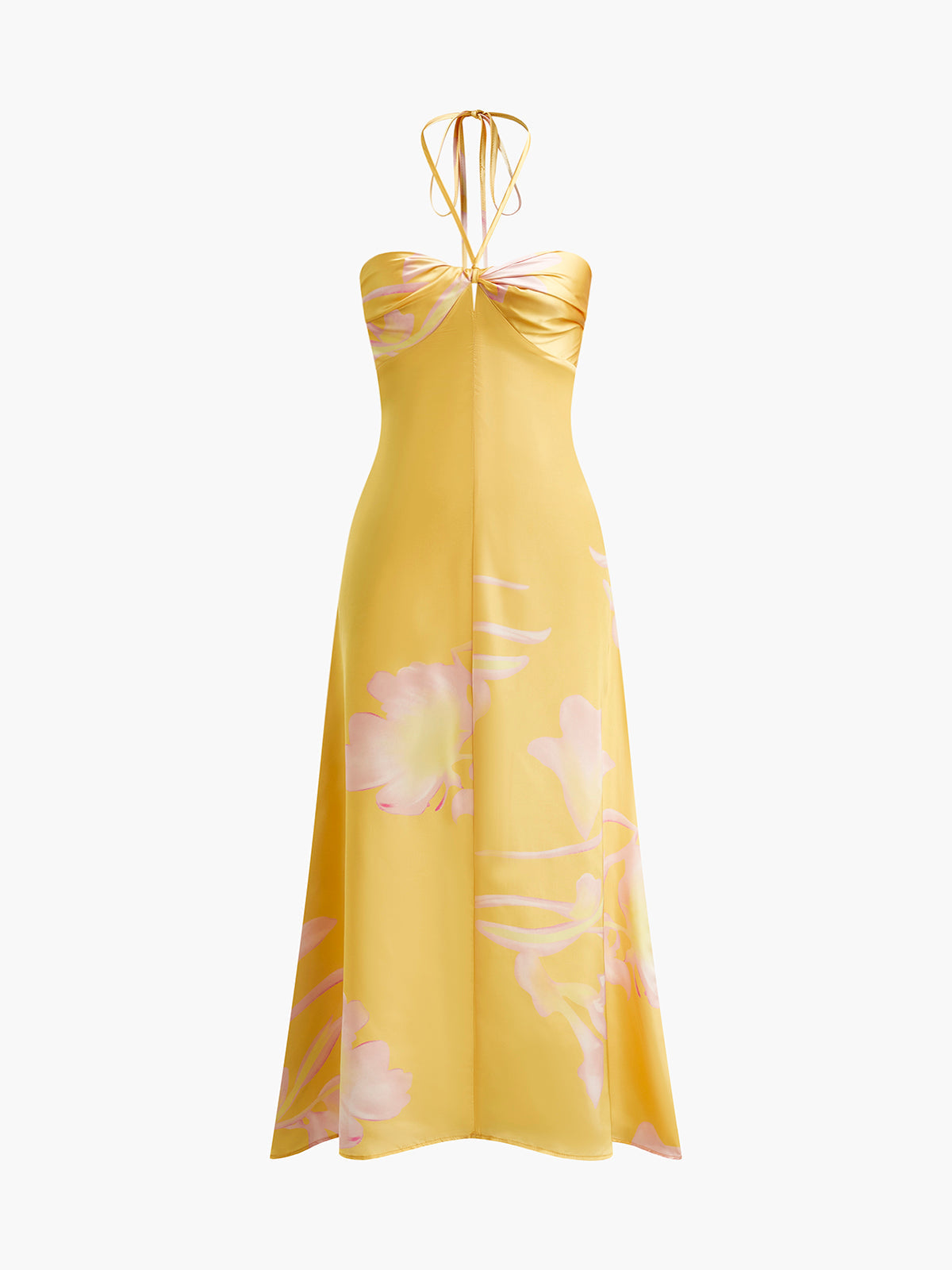 Sırt Dekolteli Midi Elbise